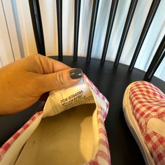 J.Crew pink gingham canvas slip on sneakers 6 - Picture 8 of 10